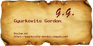 Gyurkovits Gordon névjegykártya